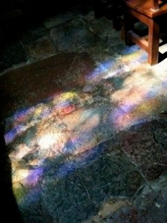 Good modern stained glass can transform the light around you. Light cast on the stone floor by a Deko Studio designed Stained Glass